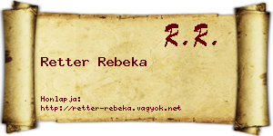 Retter Rebeka névjegykártya